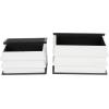 imageDeco 79 Canvas Decorative Box Faux Storage Book Book Shaped Boxes with Gold Live Laugh Love Text Set of 2 Decorative Keepsake Boxes 11quot 9quotH WhiteBlack