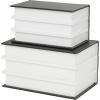imageDeco 79 Canvas Decorative Box Faux Storage Book Book Shaped Boxes with Gold Live Laugh Love Text Set of 2 Decorative Keepsake Boxes 11quot 9quotH WhiteBlack