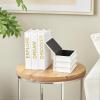 imageDeco 79 Canvas Decorative Box Faux Storage Book Book Shaped Boxes with Gold Live Laugh Love Text Set of 2 Decorative Keepsake Boxes 11quot 9quotH WhiteWhite