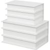imageDeco 79 Canvas Decorative Box Faux Storage Book Book Shaped Boxes with Gold Live Laugh Love Text Set of 2 Decorative Keepsake Boxes 11quot 9quotH WhiteWhite