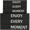 imageDeco 79 Canvas Decorative Box Faux Storage Book Book Shaped Boxes with Gold Live Laugh Love Text Set of 2 Decorative Keepsake Boxes 11quot 9quotH WhiteBlack