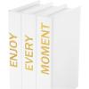 imageDeco 79 Canvas Decorative Box Faux Storage Book Book Shaped Boxes with Gold Live Laugh Love Text Set of 2 Decorative Keepsake Boxes 11quot 9quotH WhiteWhite