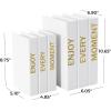 imageDeco 79 Canvas Decorative Box Faux Storage Book Book Shaped Boxes with Gold Live Laugh Love Text Set of 2 Decorative Keepsake Boxes 11quot 9quotH WhiteWhite
