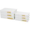 imageDeco 79 Canvas Decorative Box Faux Storage Book Book Shaped Boxes with Gold Live Laugh Love Text Set of 2 Decorative Keepsake Boxes 11quot 9quotH WhiteWhite