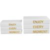 imageDeco 79 Canvas Decorative Box Faux Storage Book Book Shaped Boxes with Gold Live Laugh Love Text Set of 2 Decorative Keepsake Boxes 11quot 9quotH WhiteWhite