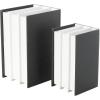 imageDeco 79 Canvas Decorative Box Faux Storage Book Book Shaped Boxes with Gold Live Laugh Love Text Set of 2 Decorative Keepsake Boxes 11quot 9quotH WhiteBlack