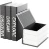 imageDeco 79 Canvas Decorative Box Faux Storage Book Book Shaped Boxes with Gold Live Laugh Love Text Set of 2 Decorative Keepsake Boxes 11quot 9quotH WhiteBlack