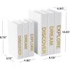 imageDeco 79 Canvas Decorative Box Faux Storage Book Book Shaped Boxes with Gold Live Laugh Love Text Set of 2 Decorative Keepsake Boxes 11quot 9quotH WhiteWhite