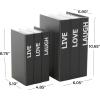 imageDeco 79 Canvas Decorative Box Faux Storage Book Book Shaped Boxes with Gold Live Laugh Love Text Set of 2 Decorative Keepsake Boxes 11quot 9quotH WhiteBlack