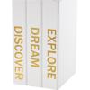 imageDeco 79 Canvas Decorative Box Faux Storage Book Book Shaped Boxes with Gold Live Laugh Love Text Set of 2 Decorative Keepsake Boxes 11quot 9quotH WhiteWhite