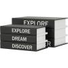 imageDeco 79 Canvas Decorative Box Faux Storage Book Book Shaped Boxes with Gold Live Laugh Love Text Set of 2 Decorative Keepsake Boxes 11quot 9quotH WhiteBlack
