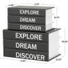 imageDeco 79 Canvas Decorative Box Faux Storage Book Book Shaped Boxes with Gold Live Laugh Love Text Set of 2 Decorative Keepsake Boxes 11quot 9quotH WhiteBlack