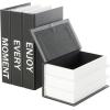 imageDeco 79 Canvas Decorative Box Faux Storage Book Book Shaped Boxes with Gold Live Laugh Love Text Set of 2 Decorative Keepsake Boxes 11quot 9quotH WhiteBlack