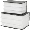 imageDeco 79 Canvas Decorative Box Faux Storage Book Book Shaped Boxes with Gold Live Laugh Love Text Set of 2 Decorative Keepsake Boxes 11quot 9quotH WhiteBlack