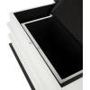 imageDeco 79 Canvas Decorative Box Faux Storage Book Book Shaped Boxes with Gold Live Laugh Love Text Set of 2 Decorative Keepsake Boxes 11quot 9quotH WhiteBlack