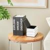 imageDeco 79 Canvas Decorative Box Faux Storage Book Book Shaped Boxes with Gold Live Laugh Love Text Set of 2 Decorative Keepsake Boxes 11quot 9quotH WhiteBlack