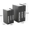 imageDeco 79 Canvas Decorative Box Faux Storage Book Book Shaped Boxes with Gold Live Laugh Love Text Set of 2 Decorative Keepsake Boxes 11quot 9quotH WhiteBlack