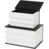 imageDeco 79 Canvas Decorative Box Faux Storage Book Book Shaped Boxes with Gold Live Laugh Love Text Set of 2 Decorative Keepsake Boxes 11quot 9quotH WhiteBlack