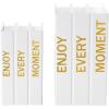 imageDeco 79 Canvas Decorative Box Faux Storage Book Book Shaped Boxes with Gold Live Laugh Love Text Set of 2 Decorative Keepsake Boxes 11quot 9quotH WhiteWhite