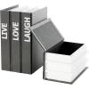 imageDeco 79 Canvas Decorative Box Faux Storage Book Book Shaped Boxes with Gold Live Laugh Love Text Set of 2 Decorative Keepsake Boxes 11quot 9quotH WhiteBlack