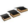 imageDeco 79 Faux Leather Decorative Box Book Shaped Book Shaped Boxes Set of 3 Decorative Keepsake Boxes 12quot 10quot 8quotH BrownBlack