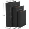 imageDeco 79 Faux Leather Decorative Box Book Shaped Book Shaped Boxes Set of 3 Decorative Keepsake Boxes 12quot 10quot 8quotH BrownBlack