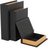 imageDeco 79 Faux Leather Decorative Box Book Shaped Book Shaped Boxes Set of 3 Decorative Keepsake Boxes 12quot 10quot 8quotH BrownBlack