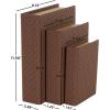 imageDeco 79 Faux Leather Decorative Box Book Shaped Book Shaped Boxes Set of 3 Decorative Keepsake Boxes 12quot 10quot 8quotH BrownBrown