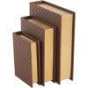 imageDeco 79 Faux Leather Decorative Box Book Shaped Book Shaped Boxes Set of 3 Decorative Keepsake Boxes 12quot 10quot 8quotH BrownBrown