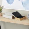 imageDeco 79 Faux Leather Decorative Box Book Shaped Book Shaped Boxes Set of 3 Decorative Keepsake Boxes 12quot 10quot 8quotH BrownCream