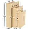 imageDeco 79 Faux Leather Decorative Box Book Shaped Book Shaped Boxes Set of 3 Decorative Keepsake Boxes 12quot 10quot 8quotH BrownCream