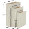imageDeco 79 Faux Leather Decorative Box Book Shaped Book Shaped Boxes Set of 3 Decorative Keepsake Boxes 12quot 10quot 8quotH BrownCream