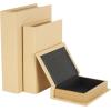 imageDeco 79 Faux Leather Decorative Box Book Shaped Book Shaped Boxes Set of 3 Decorative Keepsake Boxes 12quot 10quot 8quotH BrownCream