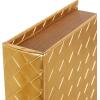 imageDeco 79 Faux Leather Decorative Box Faux Book Storage Decorative Keepsake Boxes with Metallic Finish Set of 3 Storage Boxes 12quot 9quot 7quot H Gold