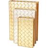 imageDeco 79 Faux Leather Decorative Box Faux Book Storage Decorative Keepsake Boxes with Metallic Finish Set of 3 Storage Boxes 12quot 9quot 7quot H Gold
