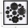 imageDeco 79 Paper Floral Cluster Shadow Box with Varying Shapes and Sizes 20quot x 2quot x 20quot WhiteBlack