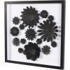 imageDeco 79 Paper Floral Cluster Shadow Box with Varying Shapes and Sizes 20quot x 2quot x 20quot WhiteBlack