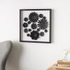 imageDeco 79 Paper Floral Cluster Shadow Box with Varying Shapes and Sizes 20quot x 2quot x 20quot WhiteBlack