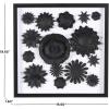 imageDeco 79 Paper Floral Cluster Shadow Box with Varying Shapes and Sizes 20quot x 2quot x 20quot WhiteWhite