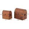 imageDeco 79 Wood Handmade Decorative Box Arched Storage Chest Decorative Keepsake Box with Black Metal Hardware Storage Box 14quot x 10quot x 14quot Brown