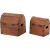 imageDeco 79 Wood Handmade Decorative Box Arched Storage Chest Decorative Keepsake Box with Black Metal Hardware Storage Box 14quot x 10quot x 14quot Brown