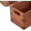 imageDeco 79 Wood Handmade Decorative Box Arched Storage Chest Decorative Keepsake Box with Black Metal Hardware Storage Box 14quot x 10quot x 14quot Brown