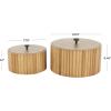 imageDeco 79 Wooden Handmade Decorative Box Slatted Decorative Containers with Lids Set of 2 Decorative Keepsake Boxes 8quot 10quotW Brown