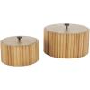 imageDeco 79 Wooden Handmade Decorative Box Slatted Decorative Containers with Lids Set of 2 Decorative Keepsake Boxes 8quot 10quotW Brown