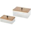 imageDeco 79 Acrylic Plastic Decorative Box Book Shaped Boxes with Wood Lids Set of 2 Decorative Keepsake Boxes 9quot 7quotW ClearClear