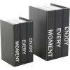 imageDeco 79 Canvas Decorative Box Faux Storage Book Book Shaped Boxes with Gold Live Laugh Love Text Set of 2 Decorative Keepsake Boxes 11quot 9quotH WhiteBlack