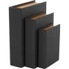 imageDeco 79 Faux Leather Decorative Box Book Shaped Book Shaped Boxes Set of 3 Decorative Keepsake Boxes 12quot 10quot 8quotH BrownBlack