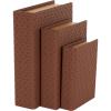 imageDeco 79 Faux Leather Decorative Box Book Shaped Book Shaped Boxes Set of 3 Decorative Keepsake Boxes 12quot 10quot 8quotH BrownBrown