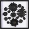 imageDeco 79 Paper Floral Cluster Shadow Box with Varying Shapes and Sizes 20quot x 2quot x 20quot WhiteBlack