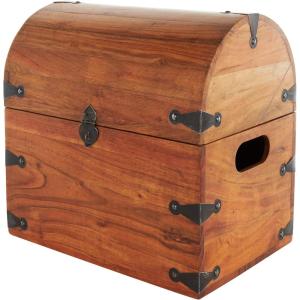 imageDeco 79 Wood Handmade Decorative Box Arched Storage Chest Decorative Keepsake Box with Black Metal Hardware Storage Box 14quot x 10quot x 14quot Brown